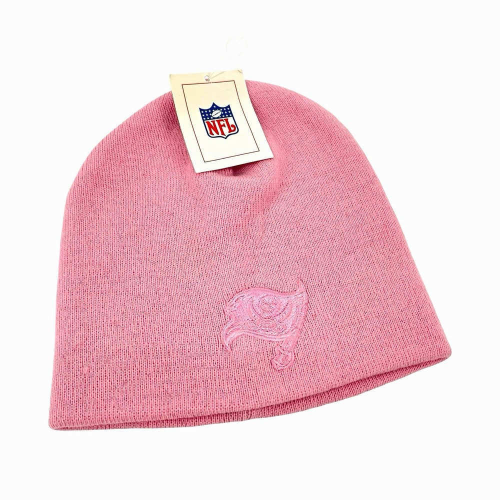 Tampa Bay Buccaneers NFL Officially Licensed Pink Knit Beanie Hat One Size